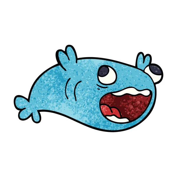 Scarabocchio Cartone Animato Pesce — Vettoriale Stock