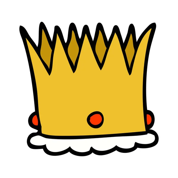 Çizgi Film Doodle Royal Crown — Stok Vektör