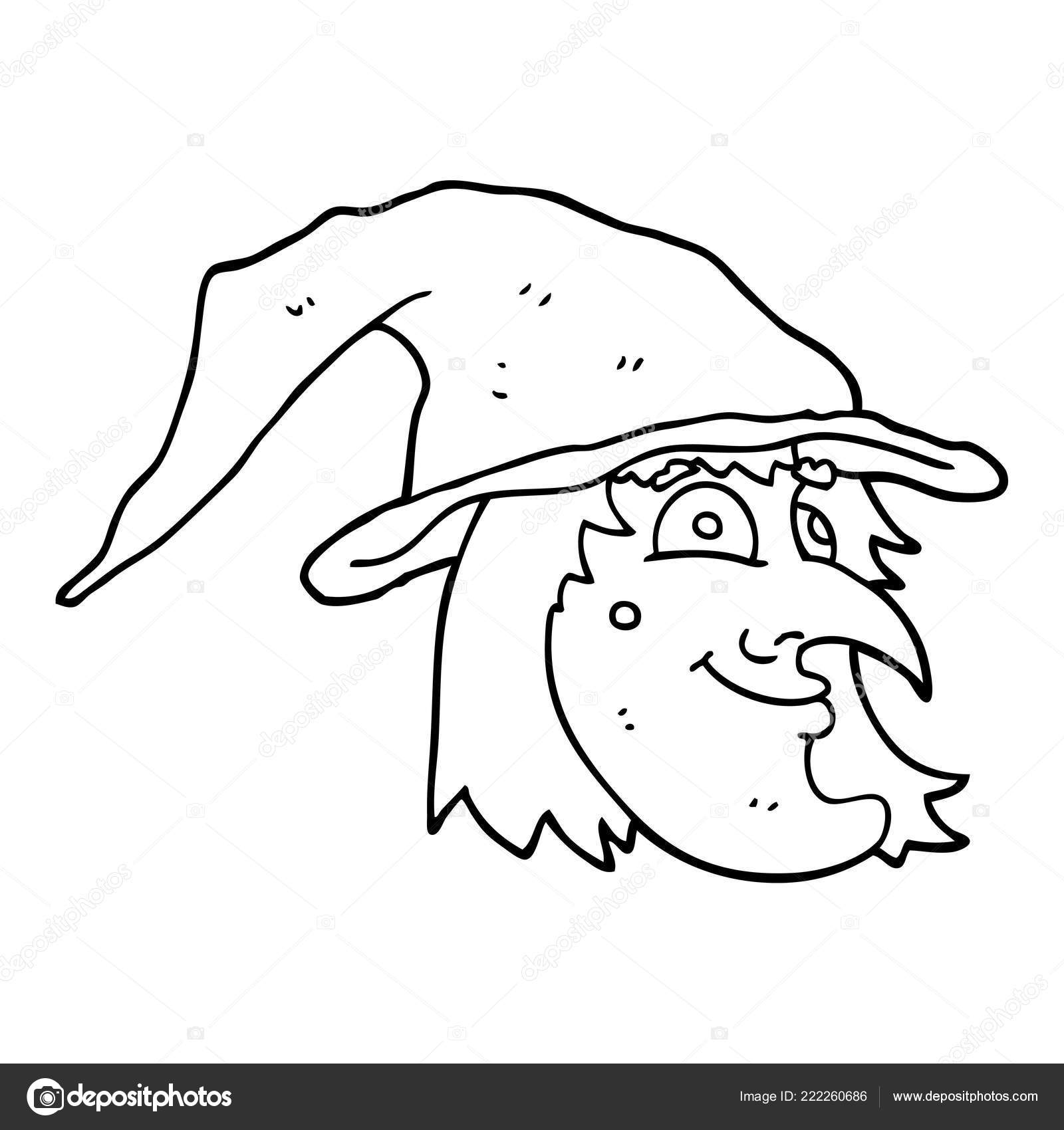 Line Drawing Cartoon Happy Witch Stock Vector by ©lineartestpilot 222260686, image size:1600x1700