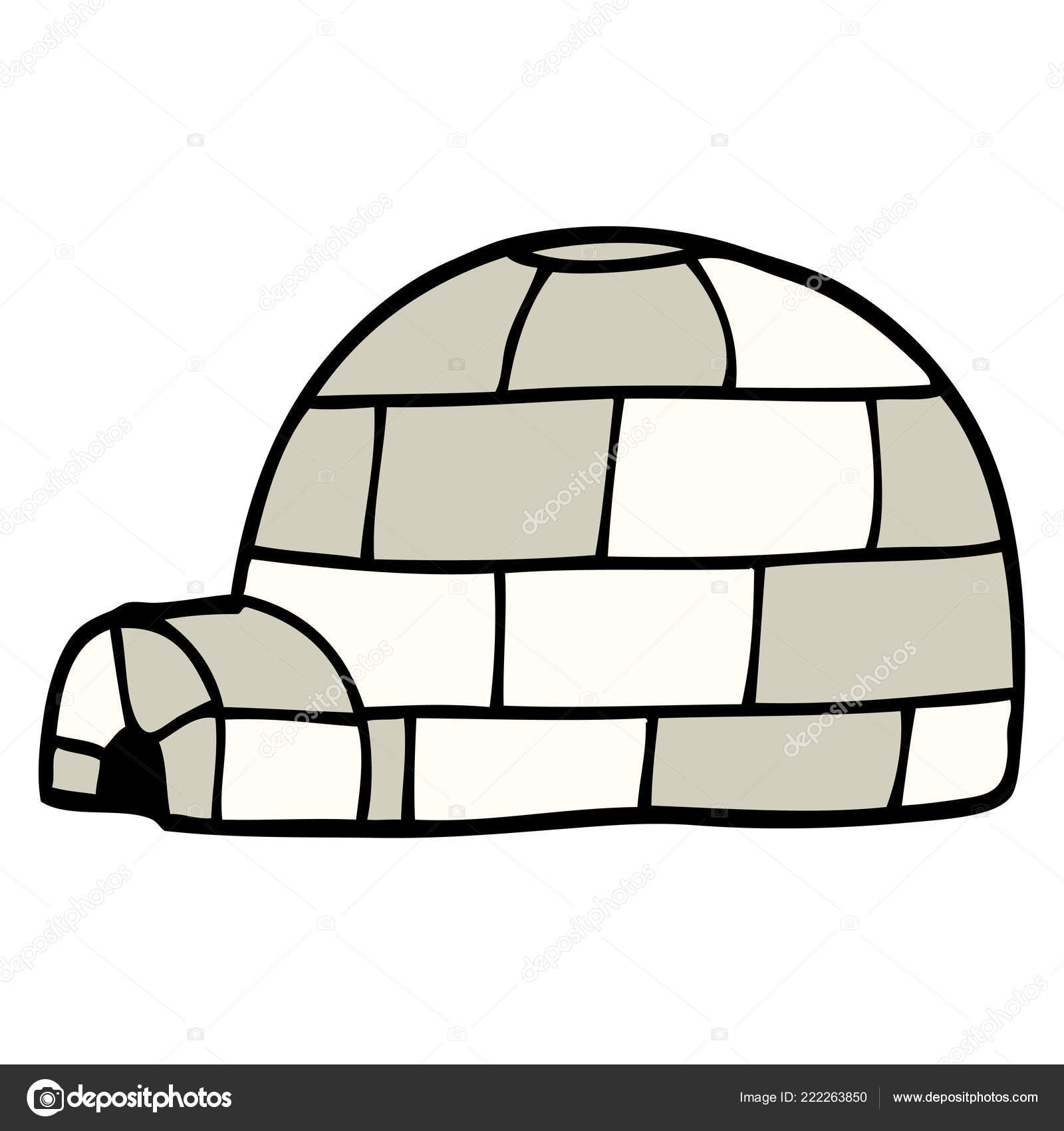 Illustration Vectorielle Igloo Doodle Dessin Anime Image Vectorielle Par Lineartestpilot C Illustration