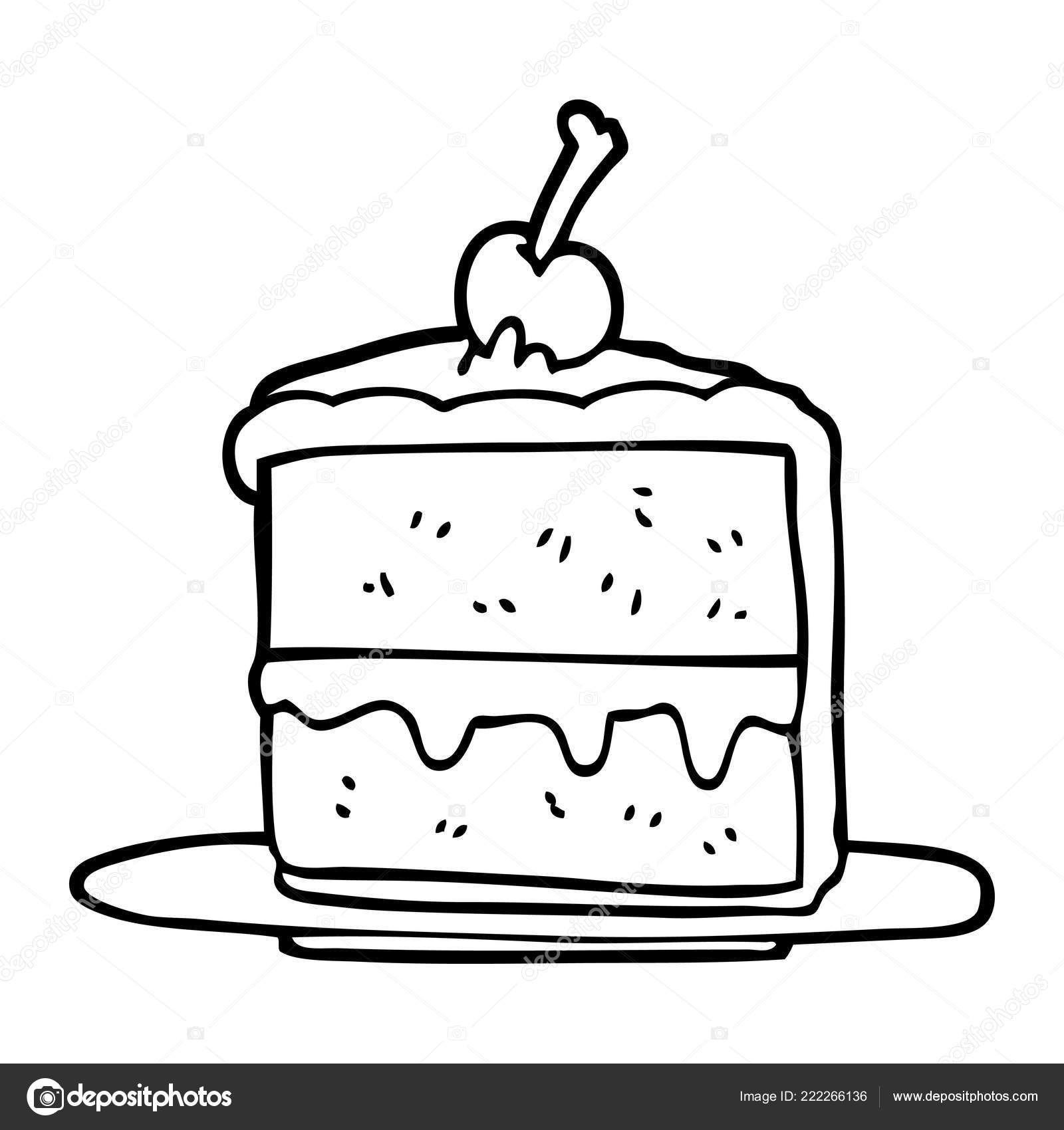 Gâteau Chocolat Dessin Animé Dessin Trait Image