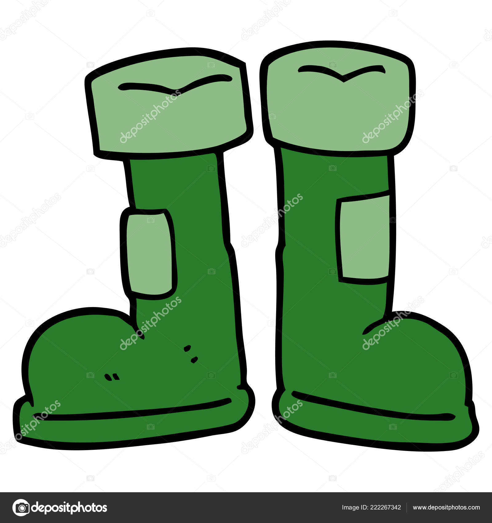Cartoon Doodle Wellington Boot Stock Vector Image by ©lineartestpilot