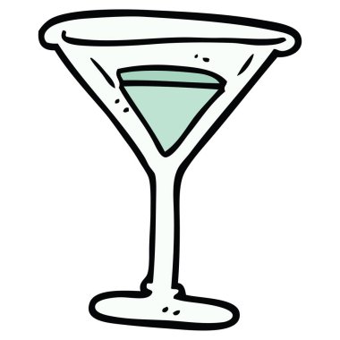 çizgi film doodle martini vektör çizim