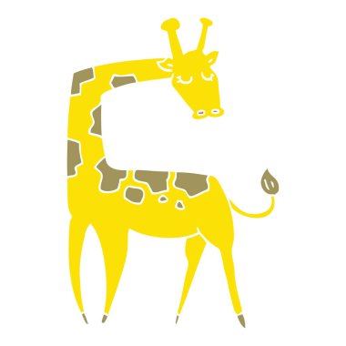 düz renk tarzı çizgi film zürafayı