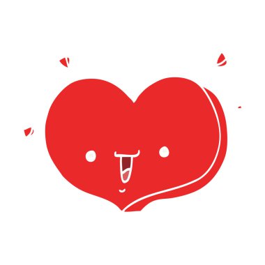düz renk stil karikatür mutlu aşk kalp