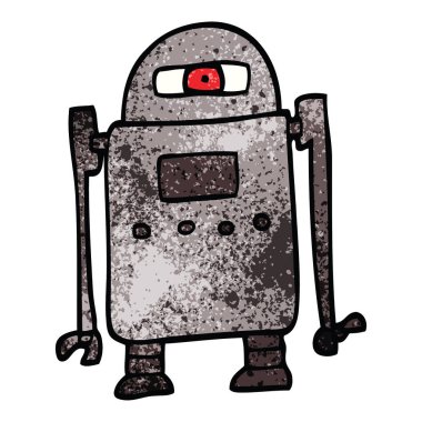çizgi film doodle robot illüstrasyon