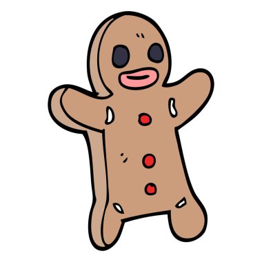 çizgi film doodle zencefilli kurabiye adam