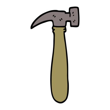 elle çizilmiş doodle tarzı çizgi film çekiç