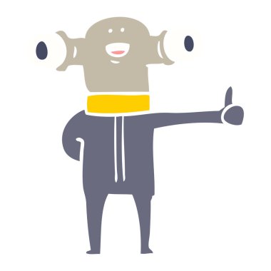 dost düz renk tarzı çizgi film yabancı