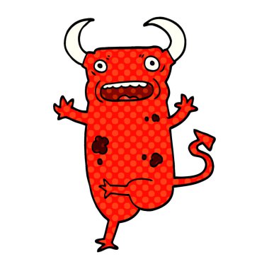 karikatür canavar beyaz arka plan üzerinde doodle