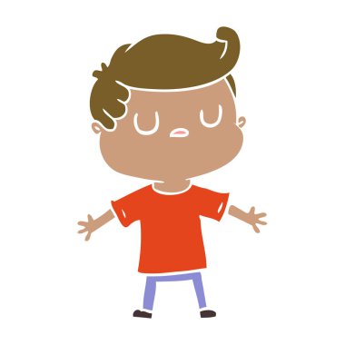 düz renk tarzı çizgi film uzak adam