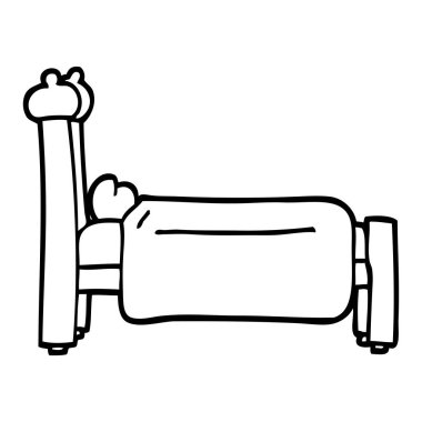 siyah beyaz çizgi film yatak