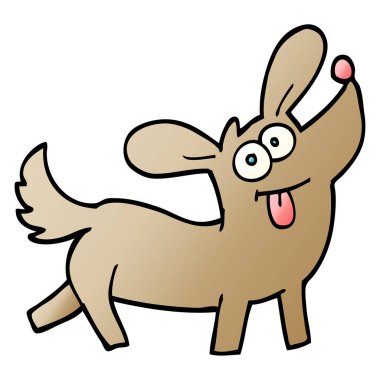 vektör degrade illüstrasyon karikatür mutlu köpek