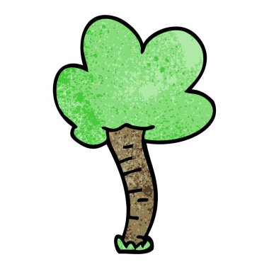 Beyaz arka plan üzerinde izole karikatür doodle ağaç