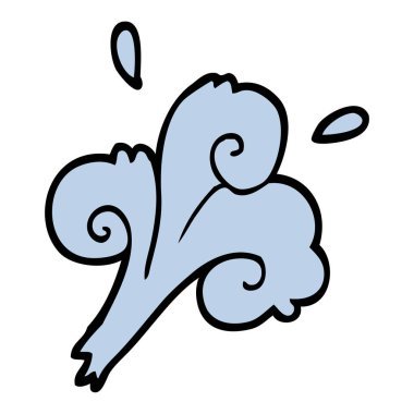 çizgi film su dalgaları çizilmiş doodle tarzı el