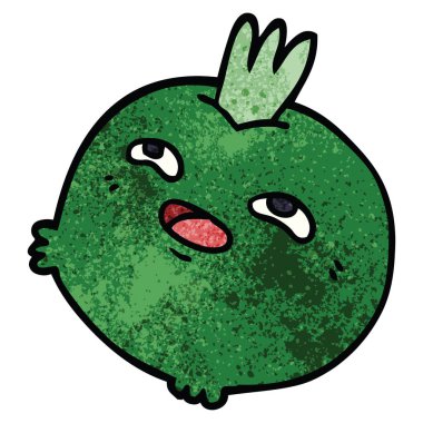 çizgi film doodle mutlu kök sebze