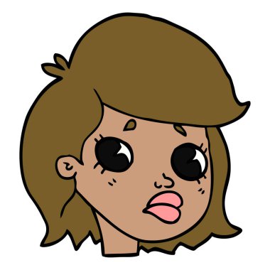 çizgi film üzgün kız doodle