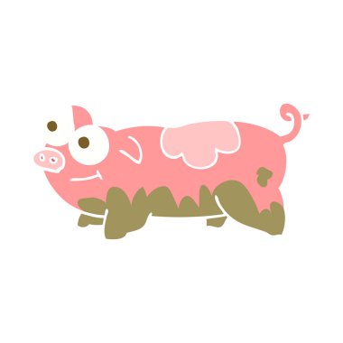 domuz düz renkli çizimi