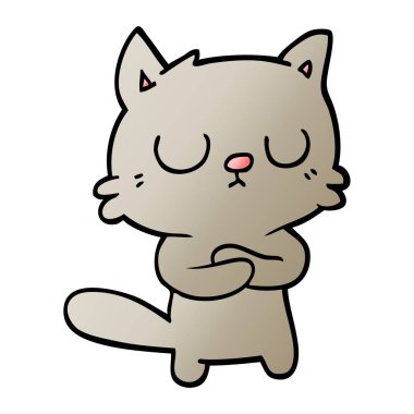 vektör degrade illüstrasyon karikatür kedi