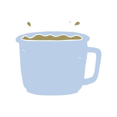 düz renk tarzı çizgi film kahve Kupası