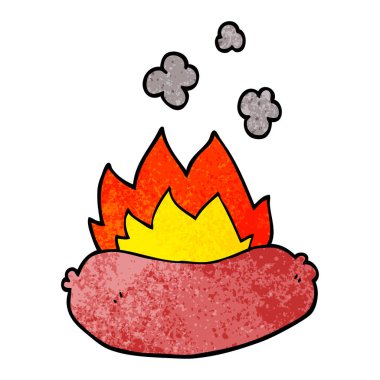 Beyaz arka plan üzerinde izole karikatür doodle sosis