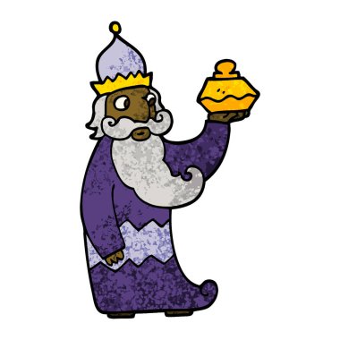 Üç Akil adam grunge dokulu illüstrasyon karikatür biri