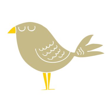 düz renk stil karikatür kuş