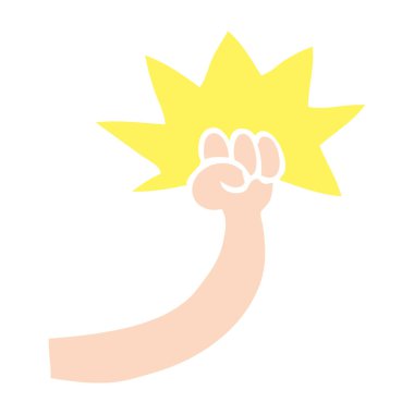 düz renk illüstrasyon karikatür kol yumruk