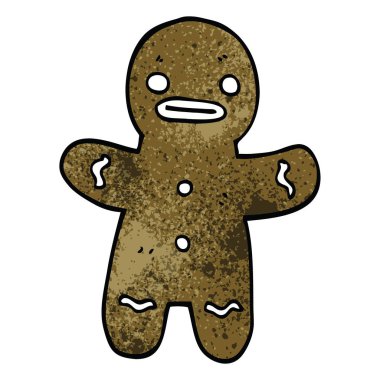 çizgi film doodle zencefilli kurabiye adam