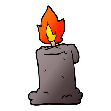 çizgi film doodle yanan mum