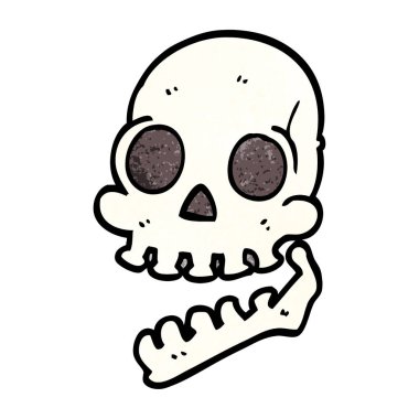 çizgi film doodle kafatası illüstrasyon