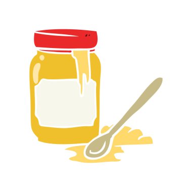 düz renk tarzı çizgi film kavanoz bal