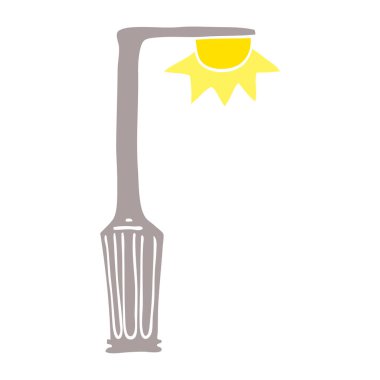 düz renk illüstrasyon karikatür sokak lambası