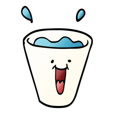 çizgi film doodle mutlu içecekler