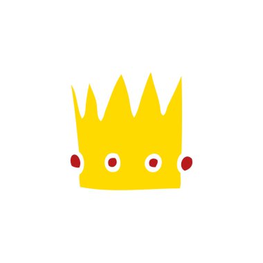 düz renk tarzı çizgi film taç