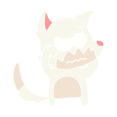 düz renk stil çizgi film fox rahatsız