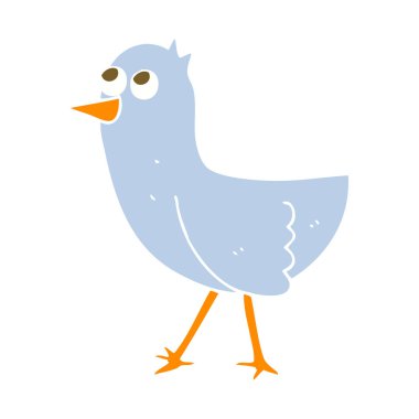 kuş düz renkli çizimi