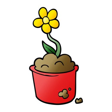 Doodle saksıyı çizgi film