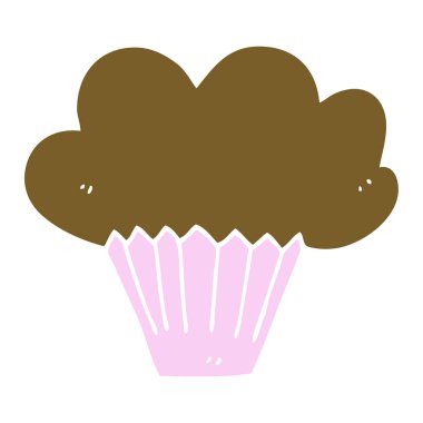 çizgi film doodle cupcake illüstrasyon