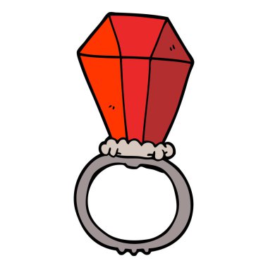 çizgi film doodle nişan yüzüğü