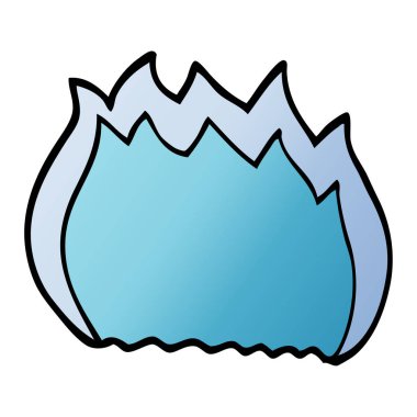 çizgi film doodle mavi alev