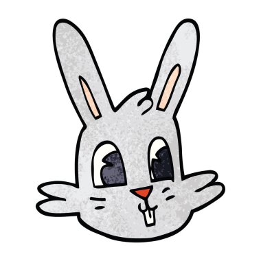 karikatür tavşan yüzü doodle