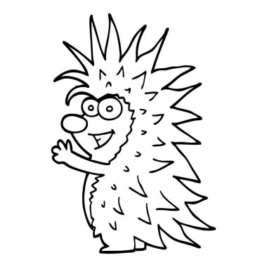 çizim karikatür dikenli kirpi