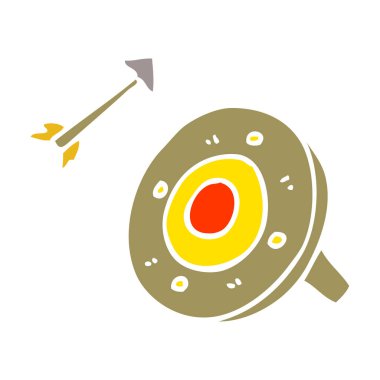 çizgi film doodle kalkan ve ok