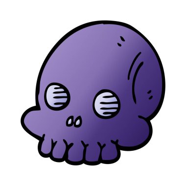 çizgi film doodle Cadılar Bayramı kafatası