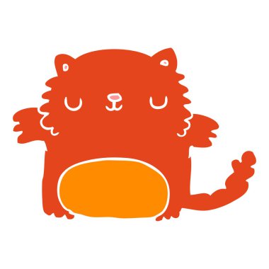 düz renk stil karikatür kedi