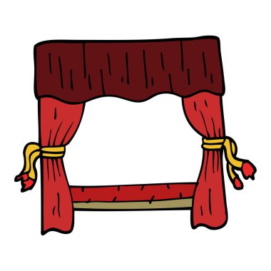 çizgi film doodle sahne perdeleri