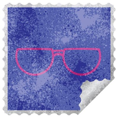 Etiket soyma gözlük grafik vektör çizim Meydanı