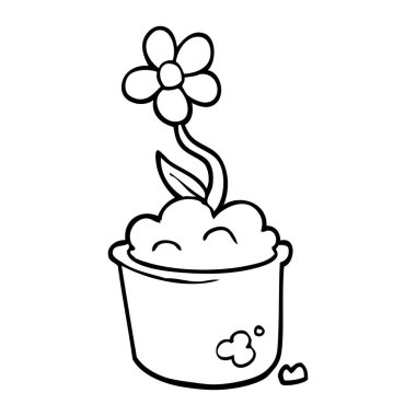 çizim karikatür saksıyı