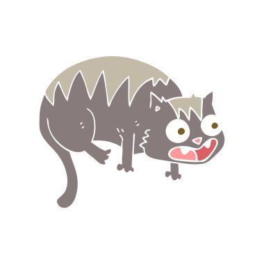 kedi düz renkli çizimi